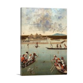 Hunting On The Lagoon (Type: Standard Framed Canvas Print, size: 40" x 26" / 100cm x 65cm (approx))