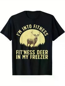 Funny Deer Hunting Art For Men Women Wildlife Hunter Hunting T-ShirtCouple Clothing 2025 (Color: Black, size: XXL)