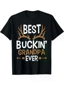 Best Buckin' Grandpa Ever - Men's Cotton Deer Hunting T-Shirt | Casual & Comfortable Crew Neck Tee for Casual Attire (Color: Black, size: XL)