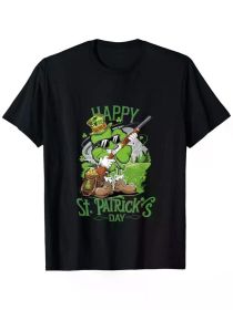 Happy Patrick'S Day Costume Hunting Four-Leaf Clover T-Shirt (Color: Black, size: S)