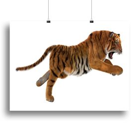3D digital render of a hunting big cat Canvas Print or Poster (Type: Standard Framed Canvas Print, size: 28" x 20" / 70cm x 50cm (approx))
